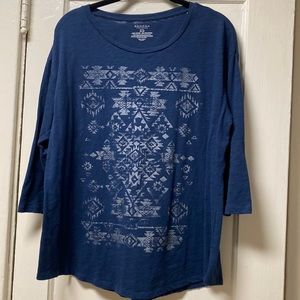 Sonoma Pattern 3/4 Sleeve Top